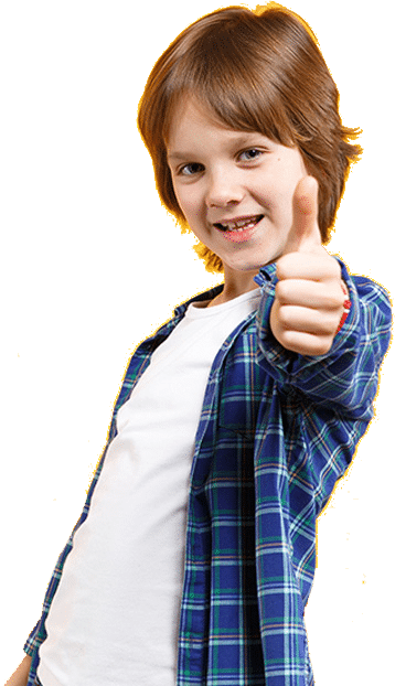 Happy Smiling child with thumbs up