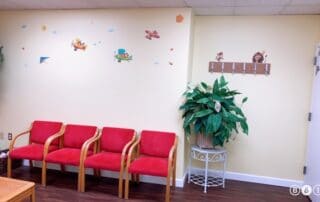 Maryland Pediatric Care waiting area red seats 1