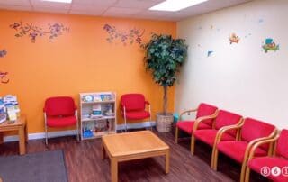 Maryland Pediatric Care waiting area red seats 2