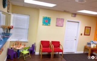 Maryland Pediatric Care waiting area red seats 4