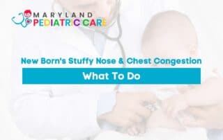 A Maryland pediatrician treating a baby with chest congestion