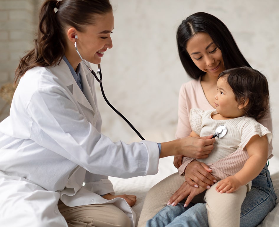 Child Getting Examined For Early Asthma Symptoms Near Gaithersburg, MD